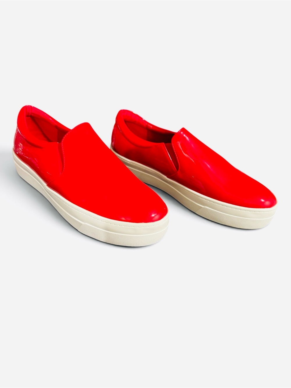 Azalea Wang Karen- Red Patent Slip-On Sneakers - Picture 4 of 9